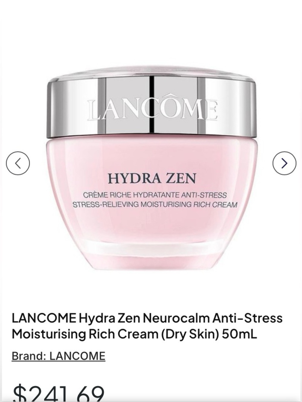 Lancôme Hydra Zen Anti-Stress Moisturising Rich Cream — Pink